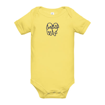 Baby short sleeve one piece Ylw/Nvy