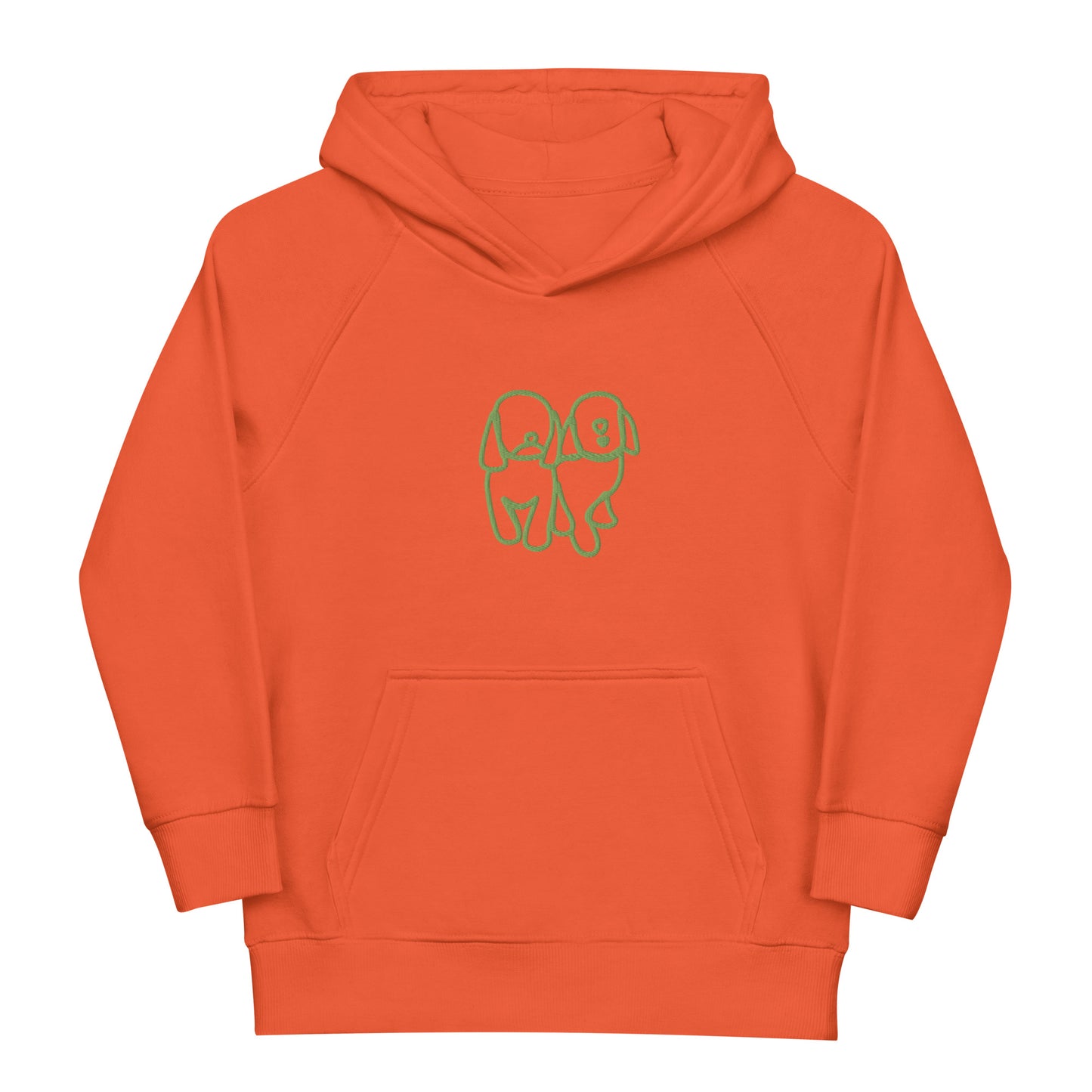 Kids eco hoodie Ong/Grn