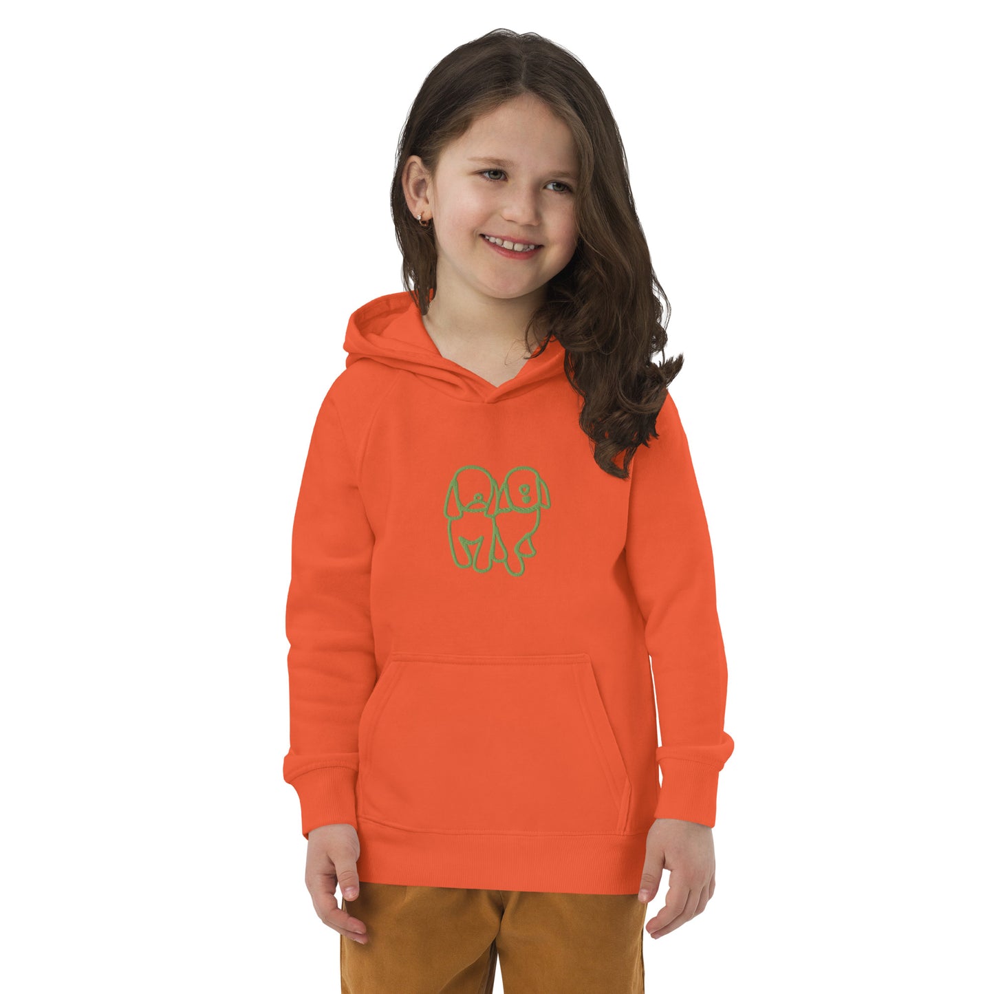 Kids eco hoodie Ong/Grn