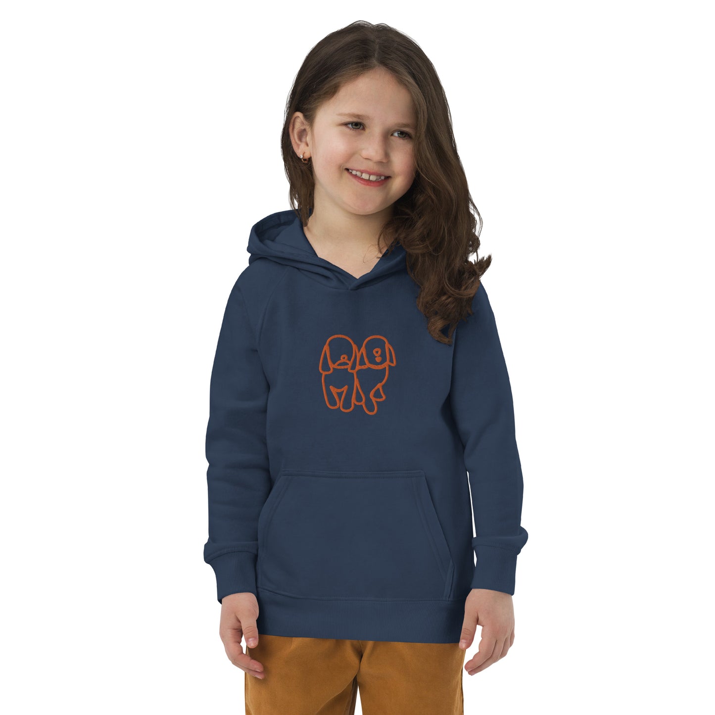 Kids unisex eco hoodie Nvy/Ong
