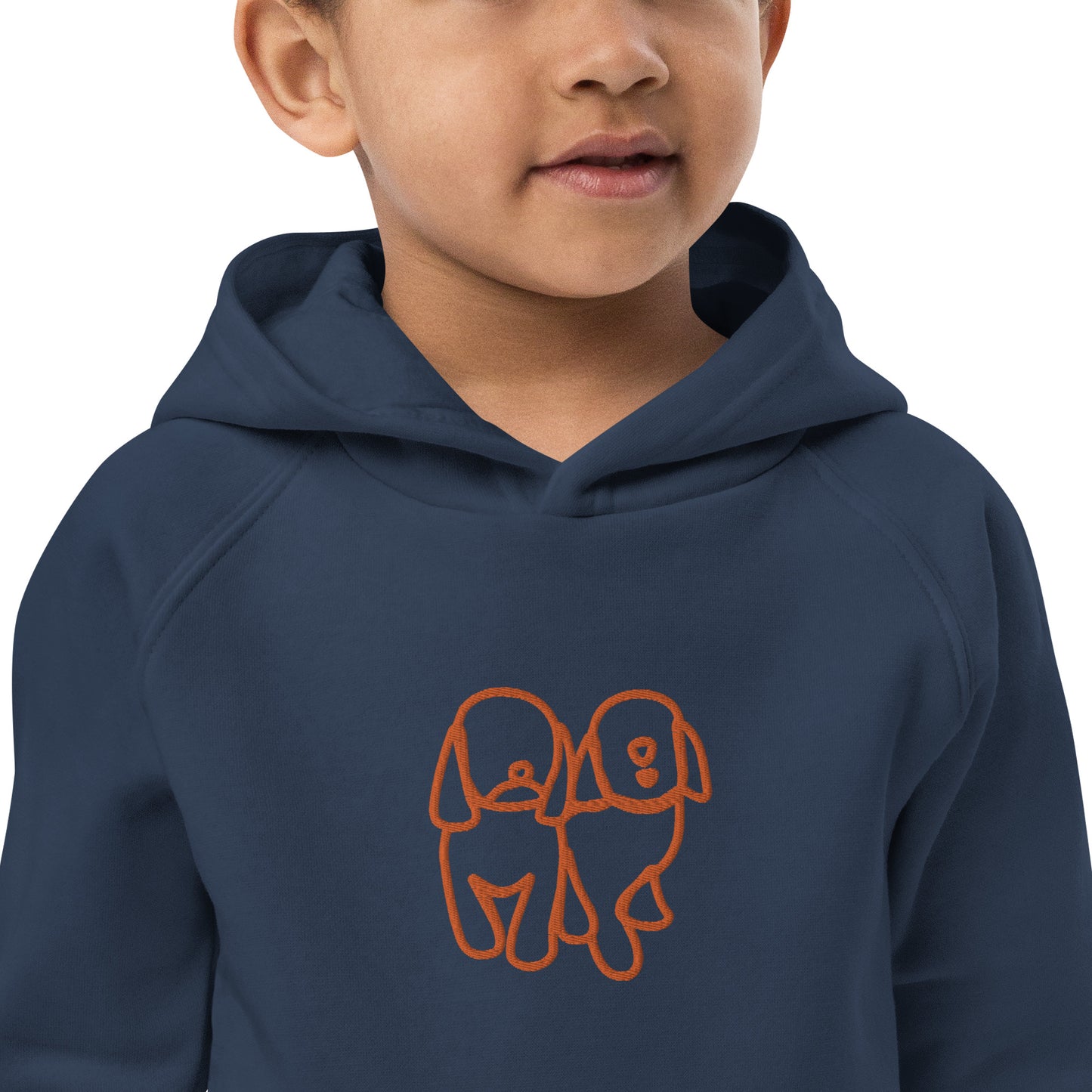 Kids unisex eco hoodie Nvy/Ong