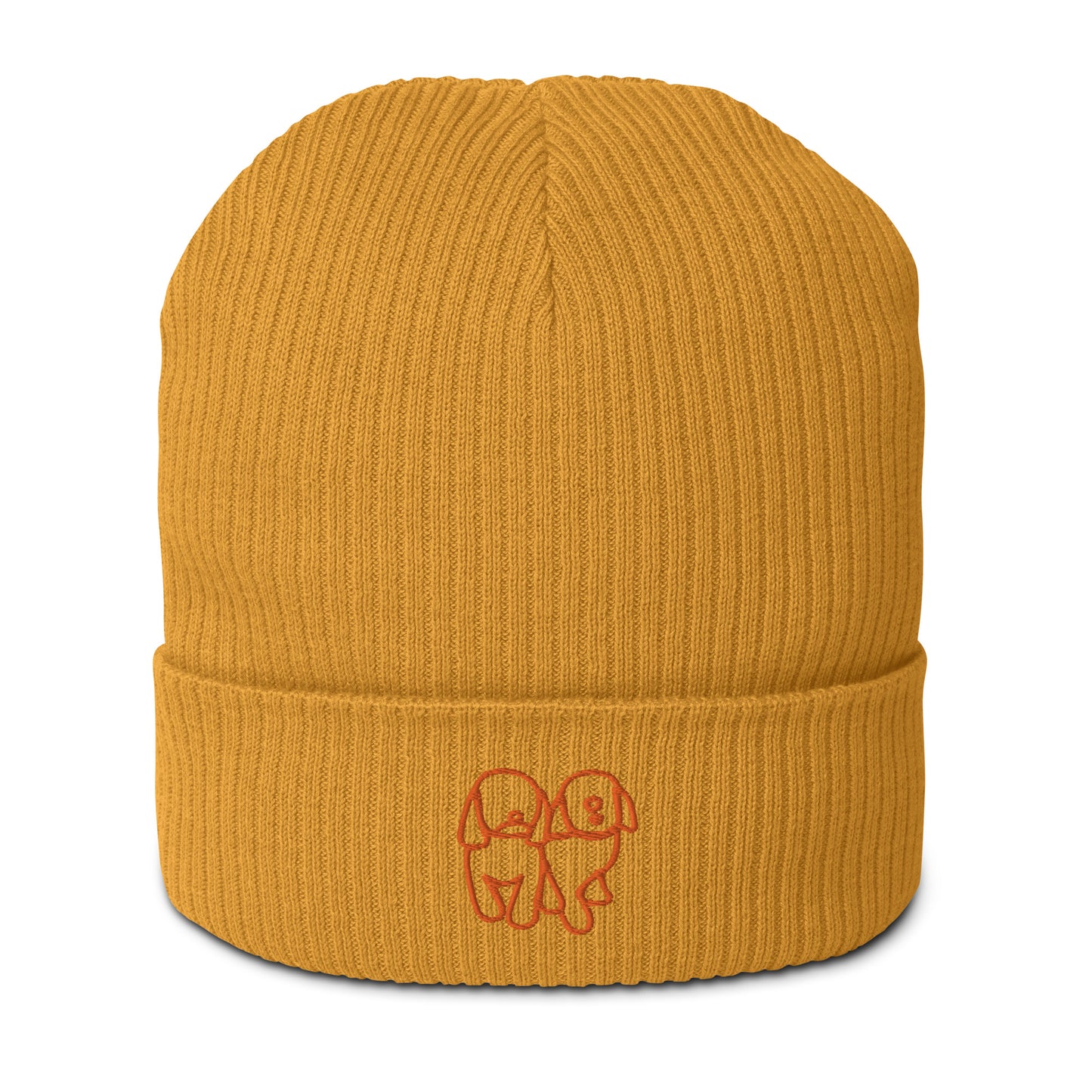 Organic ribbed beanie Ylw/Orng