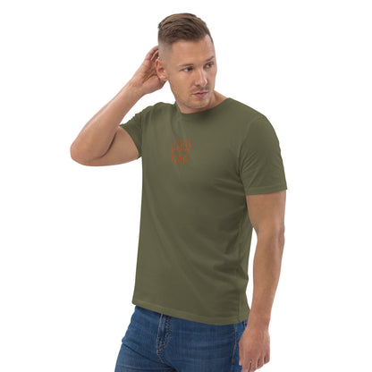 Unisex organic cotton t-shirt Army/Orng