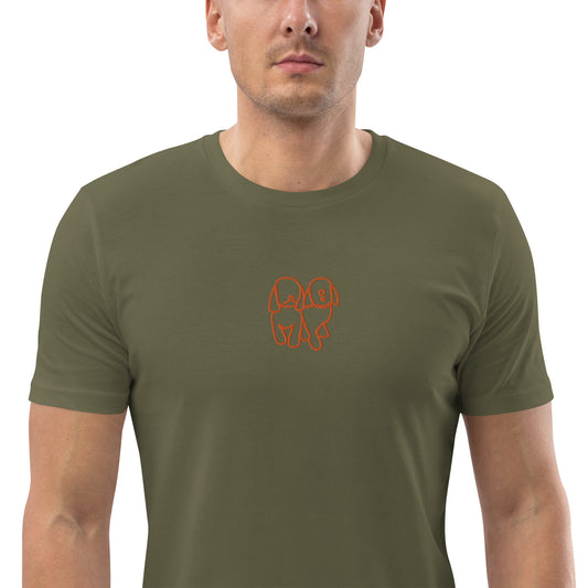 Unisex organic cotton t-shirt Army/Orng