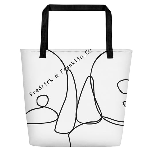 Abstract Black Tote Bag Large