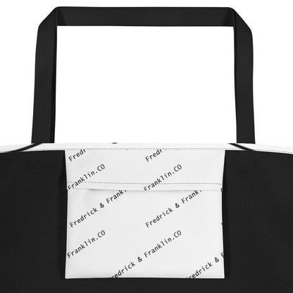 Abstract Black Tote Bag Large