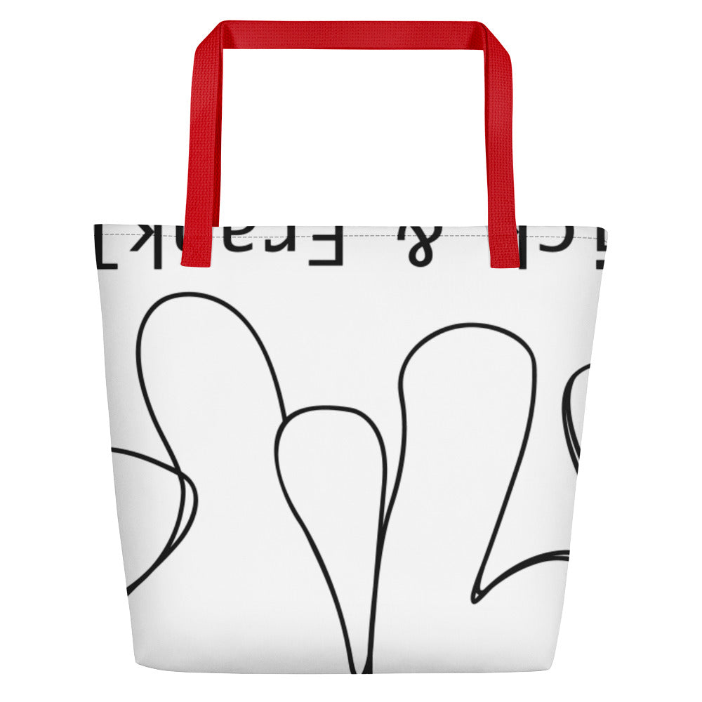 Abstract Red Tote Bag Large
