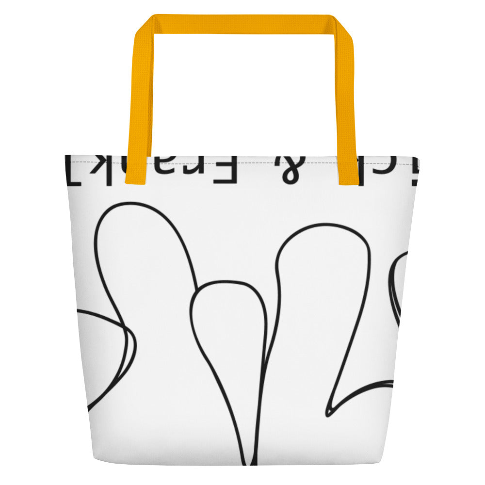 Abstract Yellow Tote Bag Large
