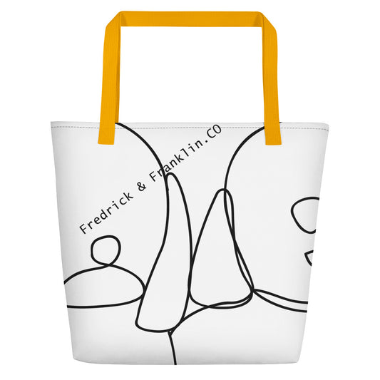 Abstract Yellow Tote Bag Large